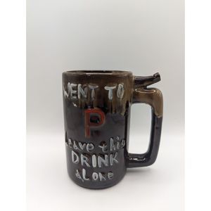 Vintage Went to P Wet Your Whistle Whistling Ceramic Beer Mug
